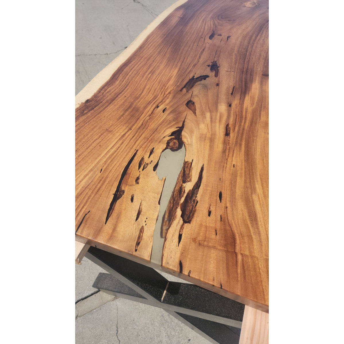 SOLD Now Available! 110L Live edge Acacia wood slab table – Alive Edge  Designs