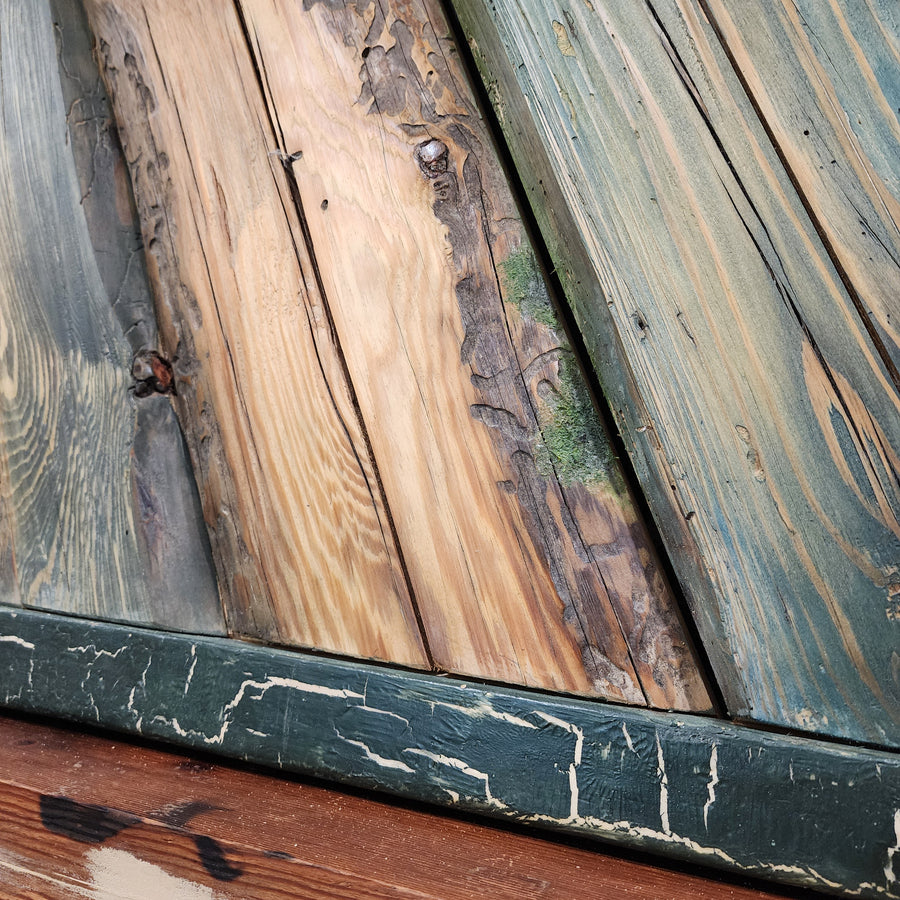 51"L Forest Green, Multicolor Reclaimed Wood Coffee table