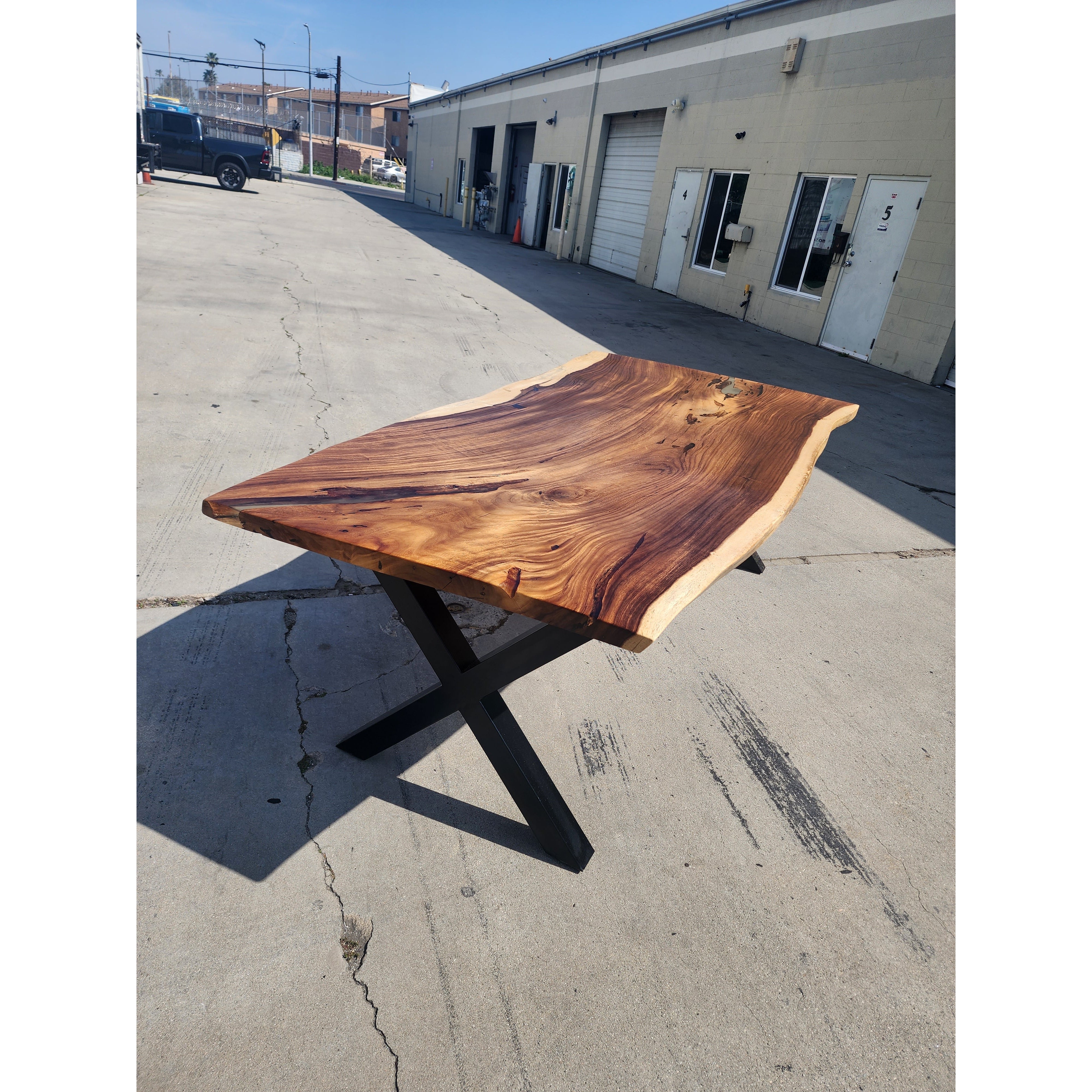 Now Available! 91L Live edge Acacia wood slab table – Alive Edge