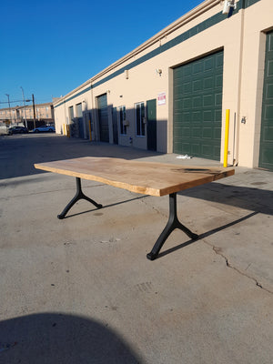 Available now! 96"L Live Edge White Oak, Solid Wood Slab Table