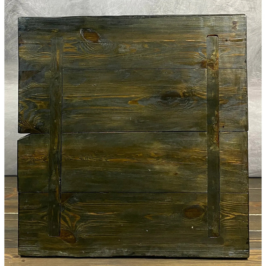 31"L Teal Flower, Reclaimed Wood Coffee/Side table