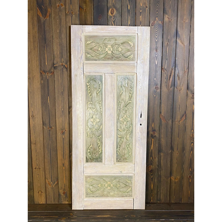 72"L Green Accent, Reclaimed Wood Door