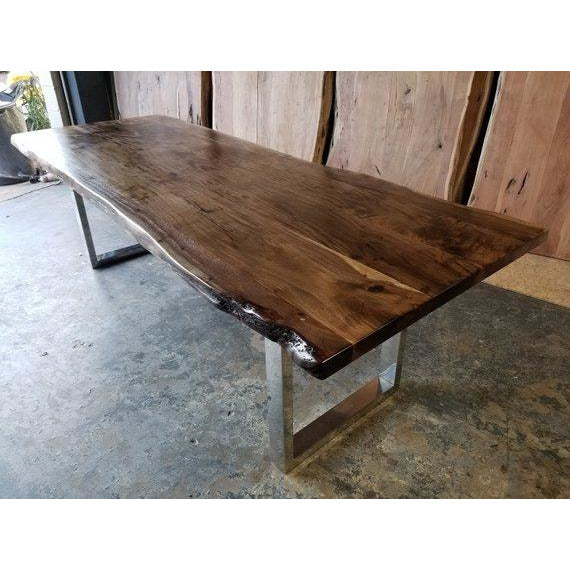 Finely Handcrafted, Custom Stained, Live Edge Acacia wood Dining/Conference Table