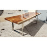 Elegantly Handcrafted, 98"L Solid Slab Acacia wood table