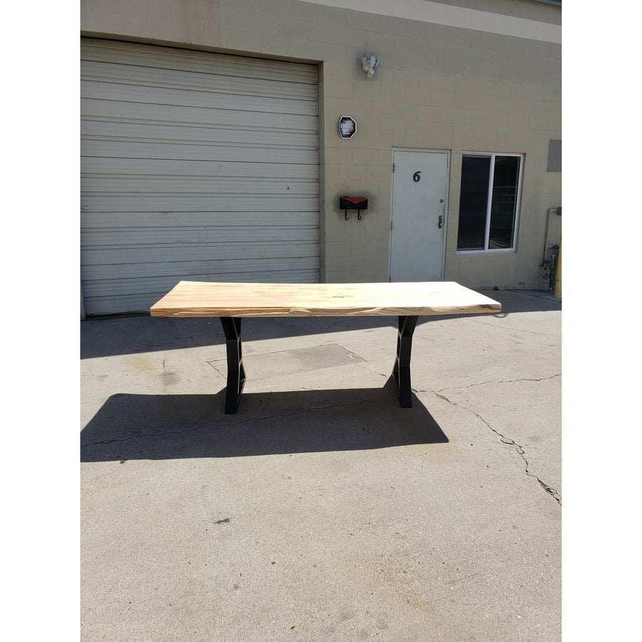 Finely Handcrafted Live Edge Ash Wood Dining Table