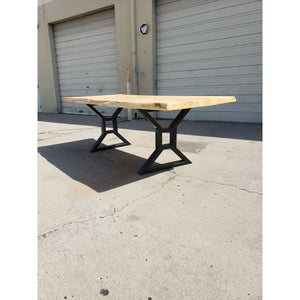 Finely Handcrafted Live Edge Ash Wood Dining Table