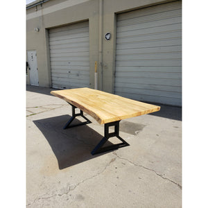 Finely Handcrafted Live Edge Ash Wood Dining Table