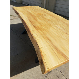 Finely Handcrafted Live Edge Ash Wood Dining Table