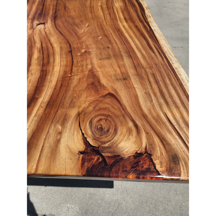 SOLD Now Available! 110"L Live edge Acacia wood slab table