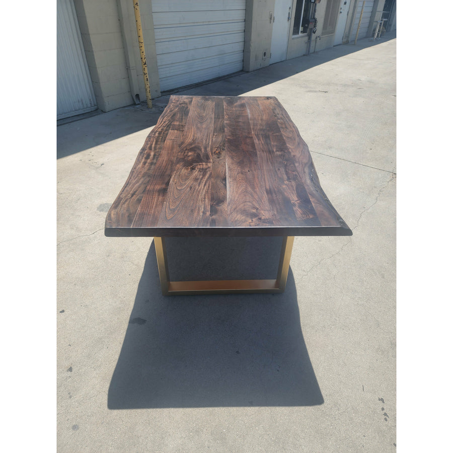 84"L Custom Stained, Live Edge Acacia wood table