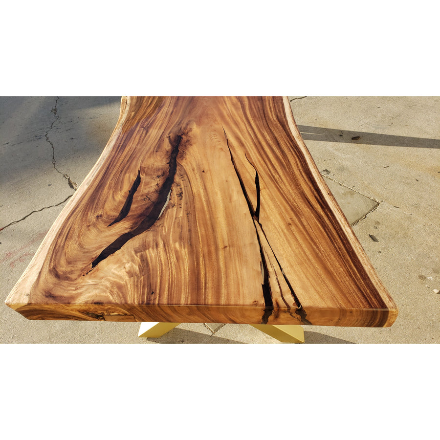 Handcrafted 96"L Solid Acacia Wood slab with Protective Coating