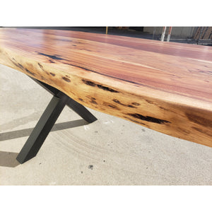 Finely Handcrafted, 96"L Live Edge Acacia Wood Dining Table