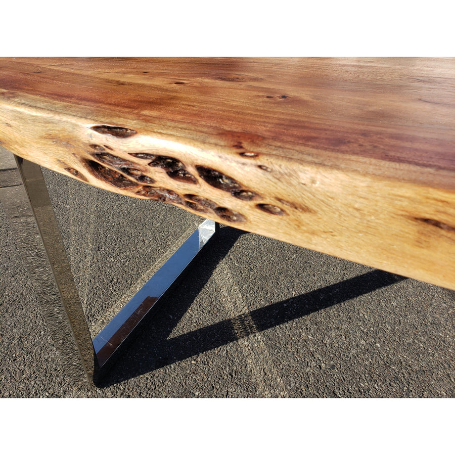 Finely Handcrafted, 96"L Live Edge Acacia Wood Dining/Conference Table