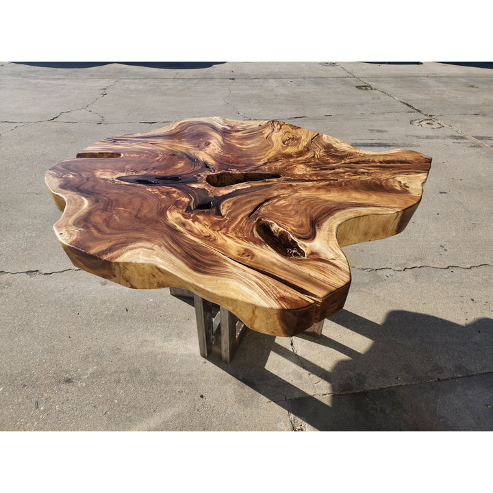 118 Large Live Edge Table, Wood Slab, Metal or wood Base – ARKA Living