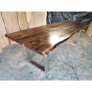 Finely Handcrafted, Custom Stained, Live Edge Acacia wood Dining/Conference Table