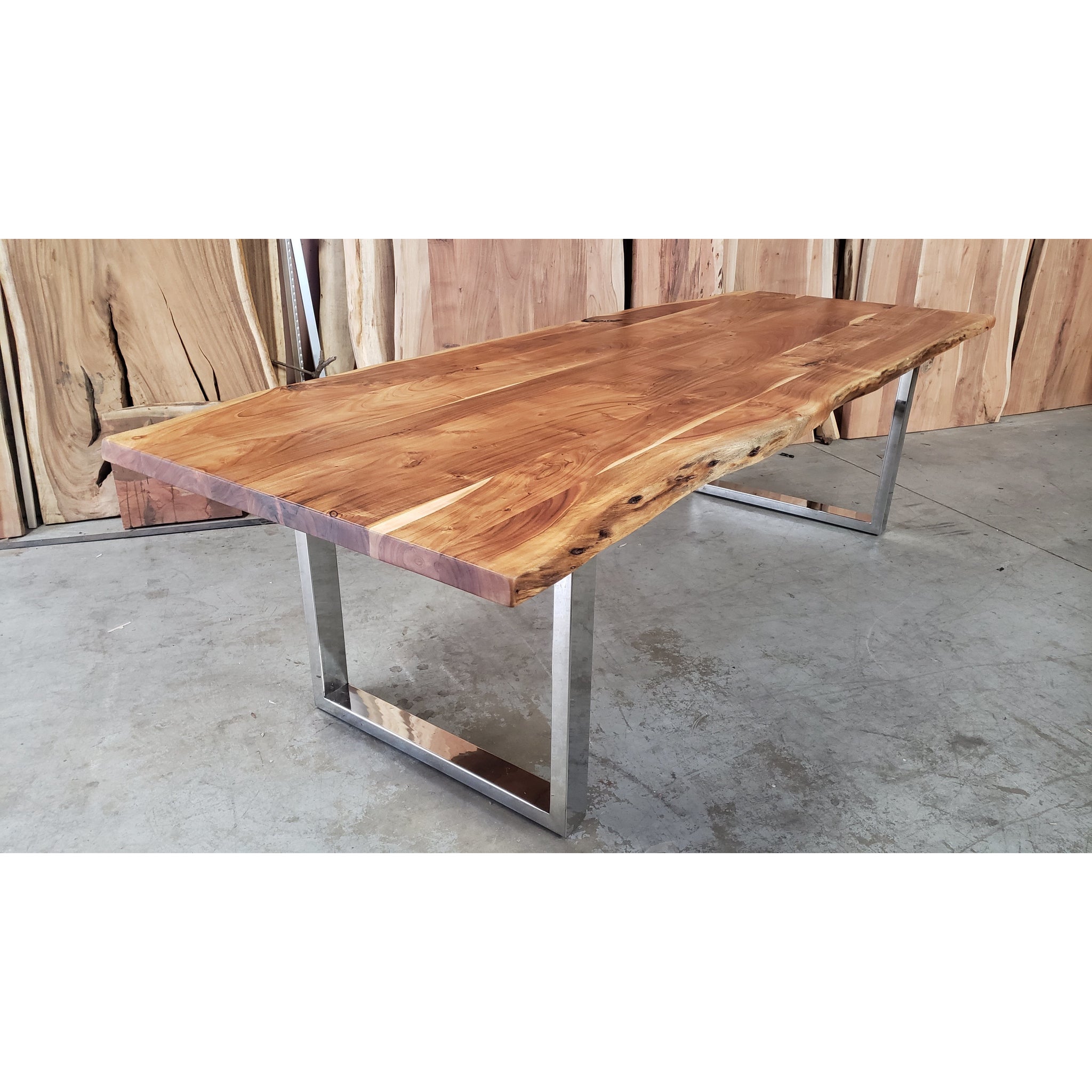 108L Live Edge wood table with Custom Steel legs – Alive Edge Designs